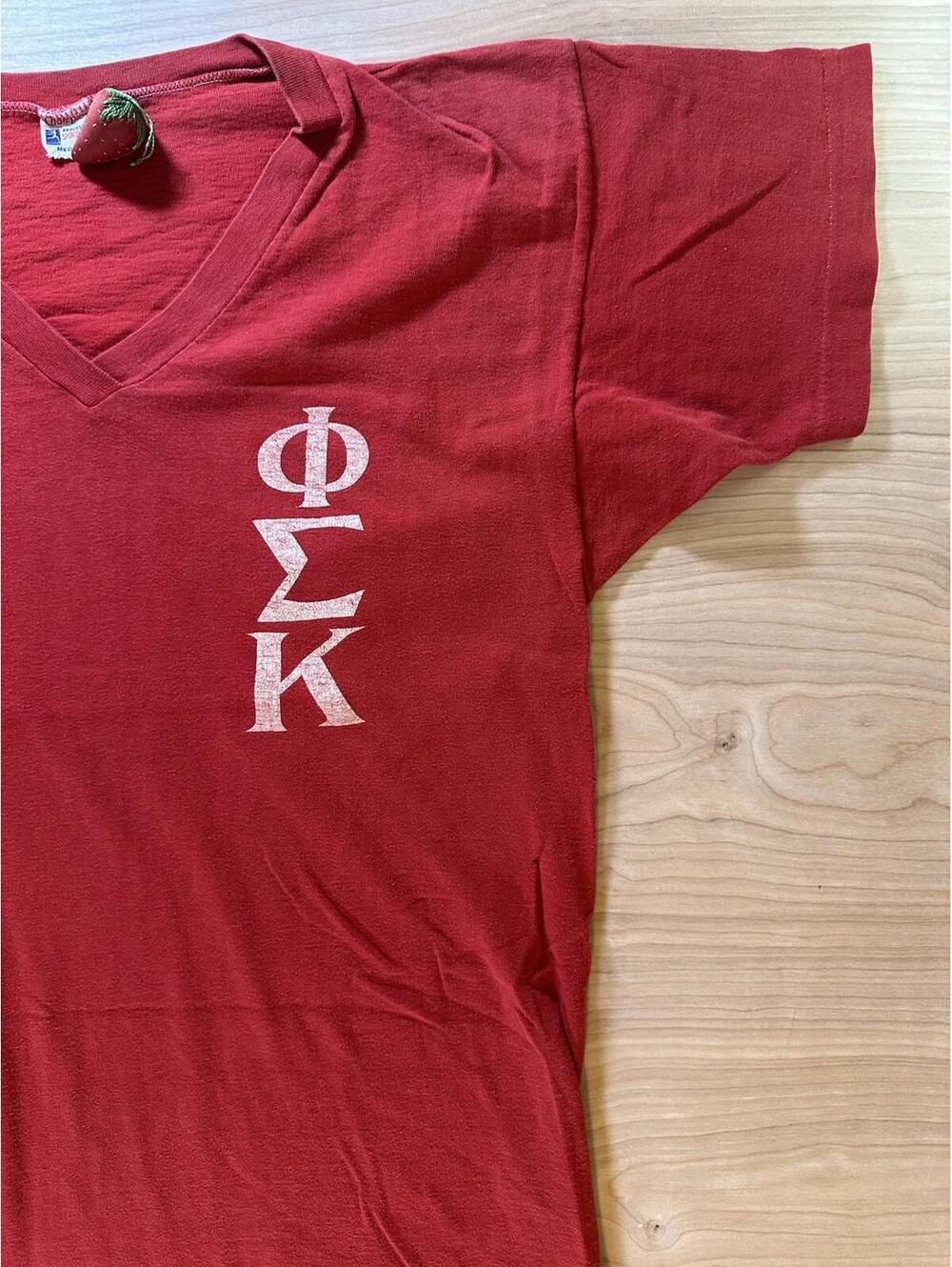true vintage 50s Champion sleep shirt Phi Sigma Kappa amherst u Red medium